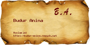 Budur Anina névjegykártya
